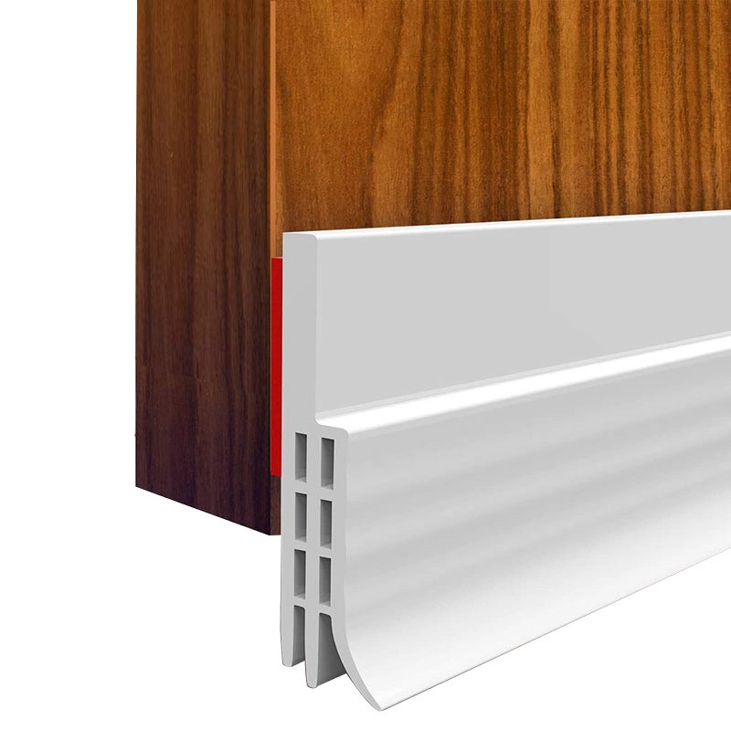Suptikes 2PACK Door Draft Stopper, Strong Adhesive Door Sweep for Exterior and Interior Doors, Dustproof and Soundproof, 2" W x 39" L (White) - Image 1